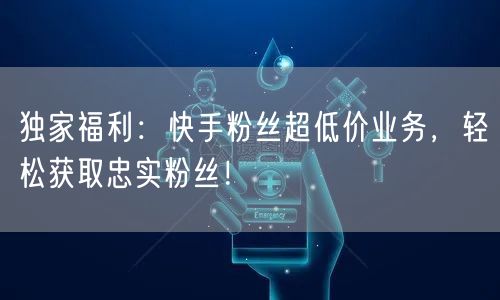 独家福利:快手粉丝超低价业务,轻松获取忠实粉丝!