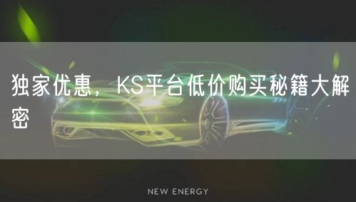 独家优惠,KS平台低价购买秘籍大解密