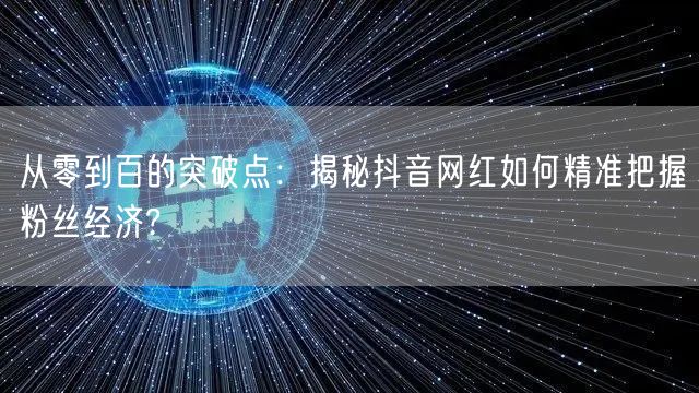 从零到百的突破点:揭秘抖音网红如何精准把握粉丝经济?