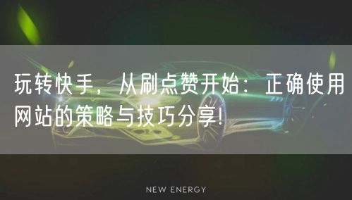 玩转快手,从刷点赞开始:正确使用网站的策略与技巧分享!